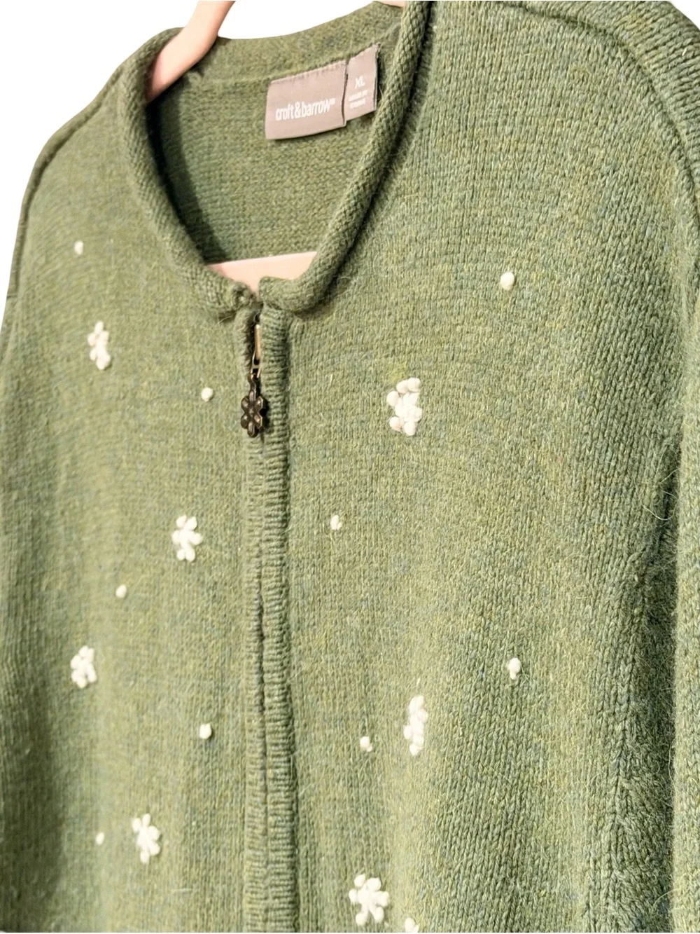 Croft And Barrow Vintage Y2K Snowman Scene Full Zip Cardigan Teachercore